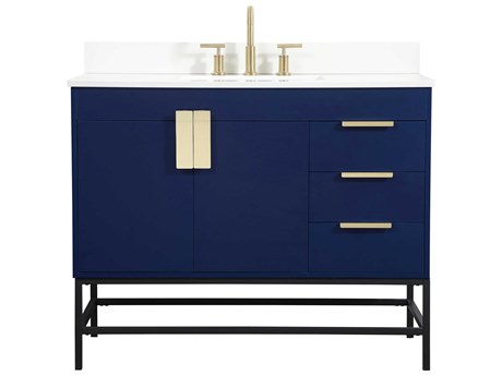 Elegant Lighting Eugene Blue 42" Vanity with Backsplash