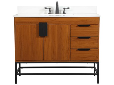 Elegant Lighting Eugene Teak 42" Vanity with Backsplash