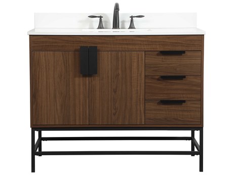 Elegant Lighting Eugene Walnut 42" Vanity with Backsplash