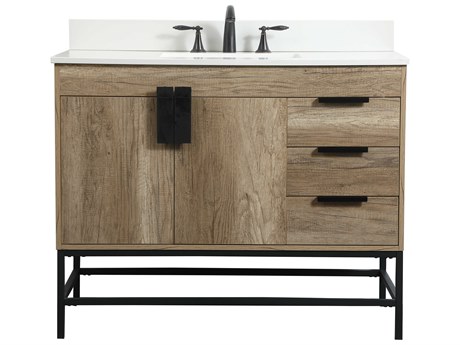 Elegant Lighting Eugene Natural Oak 42" Vanity with Backsplash