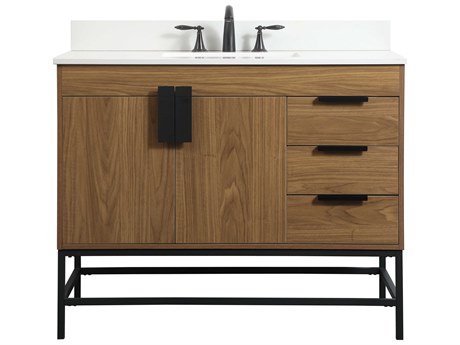 Elegant Lighting Eugene Walnut Brown 42" Vanity with Backsplash