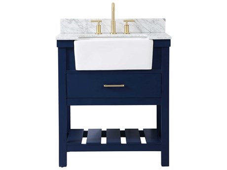 Elegant Lighting Clement Blue 30" Vanity with Backsplash