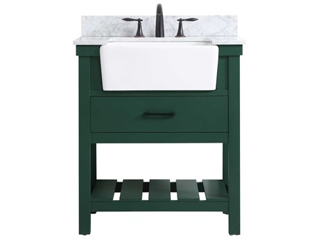 Elegant Lighting Clement Green / Black 30" Vanity with Backsplash