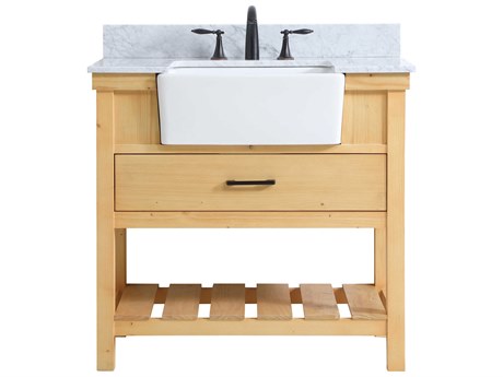 Elegant Lighting Clement Natural Wood 36" Vanity with Backsplash
