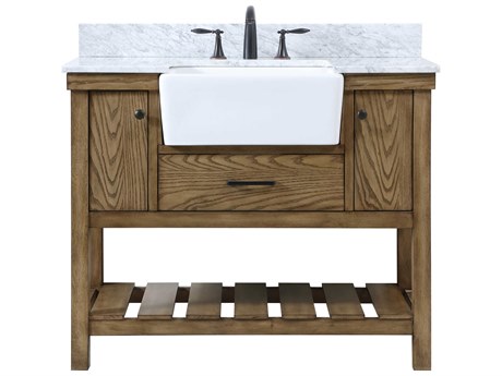 Elegant Lighting Clement Driftwood 42" Vanity with Backsplash