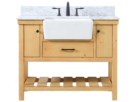 Elegant Lighting Clement Natural Wood 42" Vanity with Backsplash