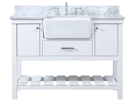 Elegant Lighting Clement White 48" Vanity with Backsplash