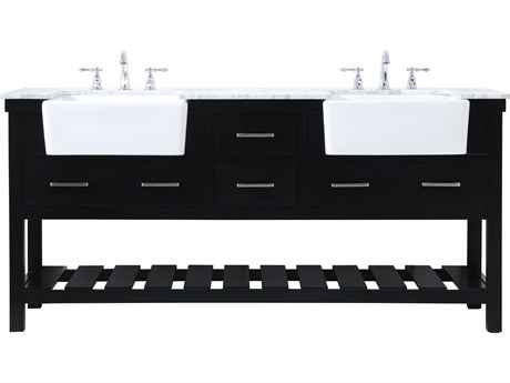 Elegant Lighting Clement Black / Brushed Nickel 72" Vanity