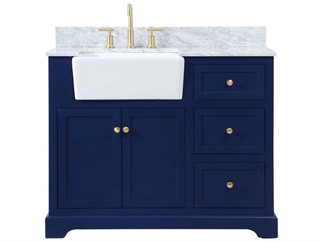 Elegant Lighting Franklin Blue 42" Vanity with Backsplash