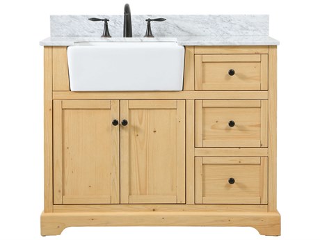 Elegant Lighting Franklin Natural Wood 42" Vanity with Backsplash