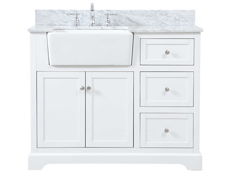 Elegant Lighting Franklin White 42" Vanity with Backsplash