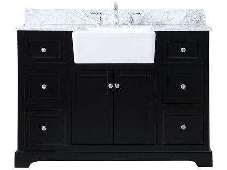 Elegant Lighting Franklin Black / Brushed Nickel 48" Vanity with Backsplash