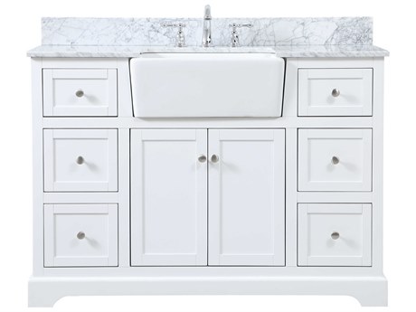 Elegant Lighting Franklin White 48" Vanity with Backsplash