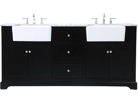 Elegant Lighting Franklin Black / Brushed Nickel 72" Vanity