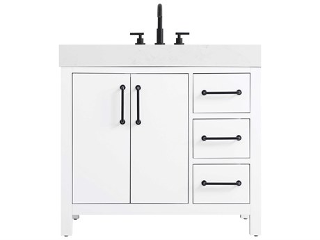 Elegant Lighting Nathan White Vanity