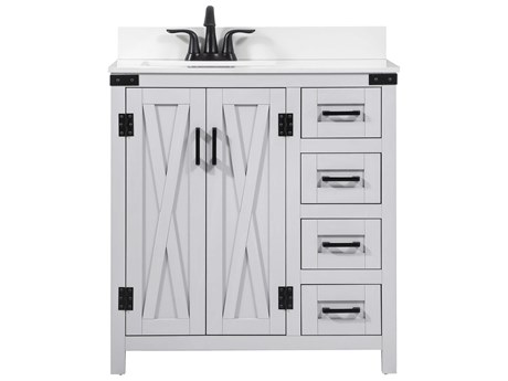 Elegant Lighting Grant Grey 32" Vanity with Backsplash