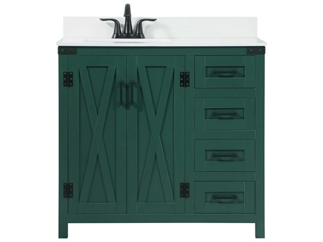 Elegant Lighting Grant Green 36" Vanity with Backsplash