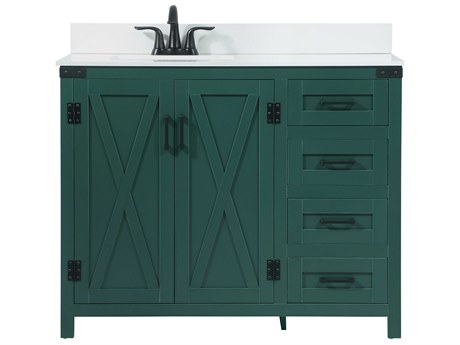 Elegant Lighting Grant Green 42" Vanity with Backsplash