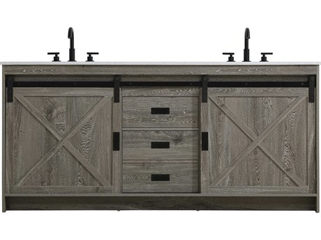 Elegant Lighting Austin Rustic Grey 72" Vanity