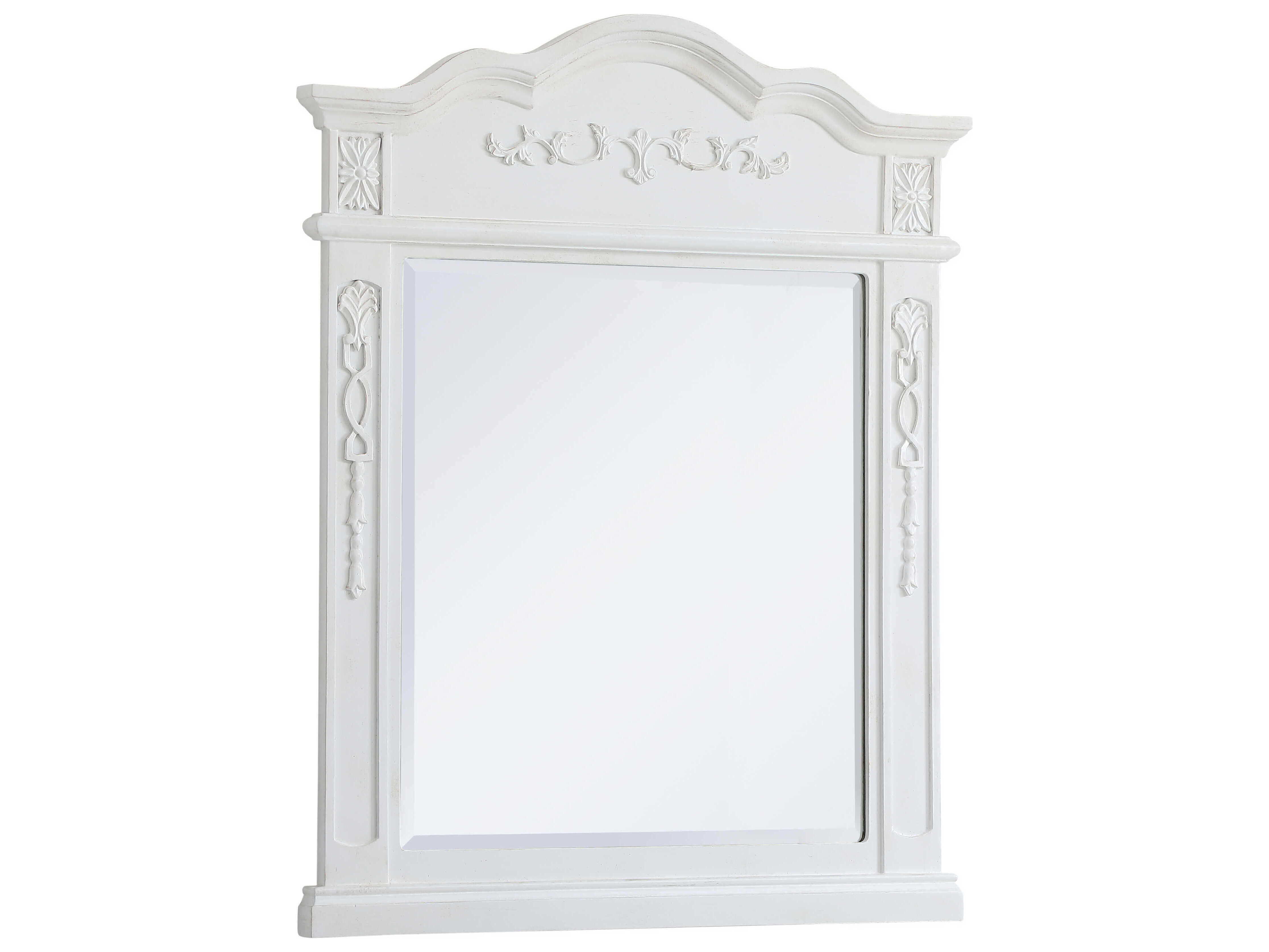 Elegant Lighting Lenora Antique White 28''W x 36''H Rectangular Wall Mirror  EGVM32836AW