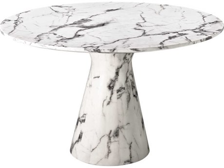 Eichholtz Turner White Faux Marble Dining Table