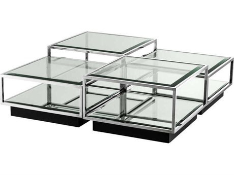 Eichholtz Tortona S/4 Polished Stainless Steel Coffee Table