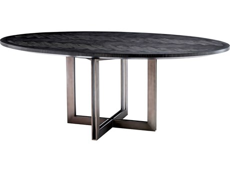 Eichholtz Melchior Oval Charcoal Oak Veneer Dining Table