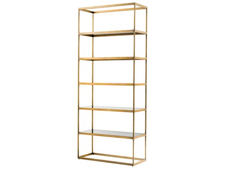 Eichholtz Omega Brushed Brass Smoke Glass Cabinet