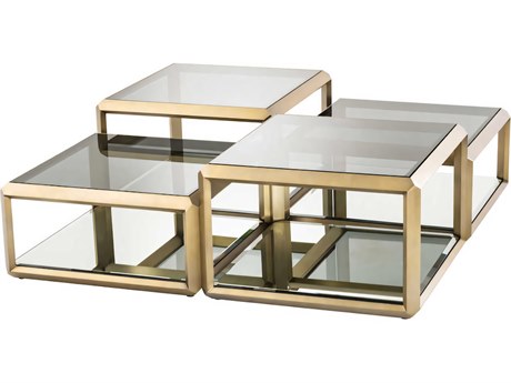 Eichholtz Callum Brushed Brass Set of 4 Coffee Table