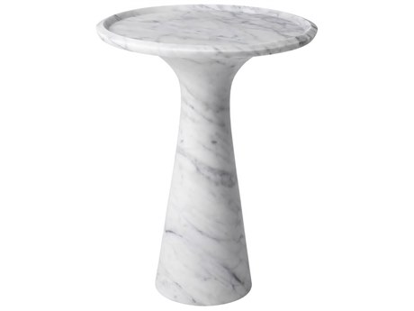 Eichholtz Pompano Low White Carrera Marble Side Table