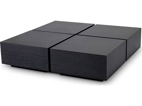 Eichholtz Puro Set of 4 Charcoal Grey Oak Veneer Coffee Table