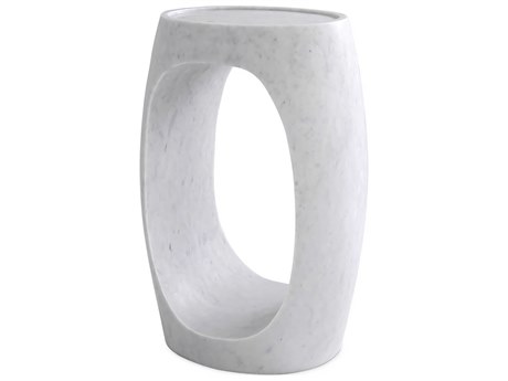 Eichholtz Clipper High Honed White Marble Side Table