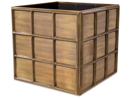 Eichholtz Grid Vintage Brass Planter
