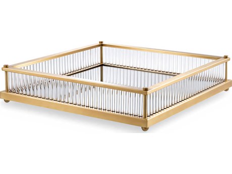 Eichholtz Cora Square Antique Brass Tray
