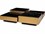 Eichholtz Esposito Brushed Brass Black Glass Set of 4 Coffee Table  EIC114369