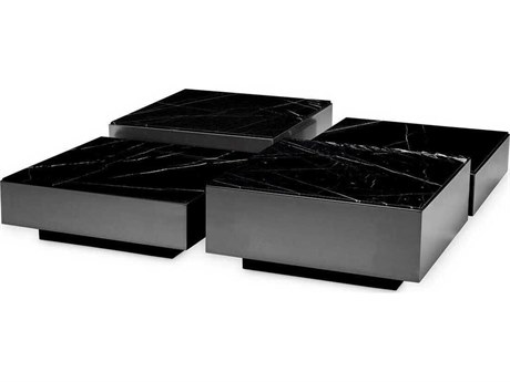 Eichholtz Esposito Bronze Black Marble Set of 4 Coffee Table