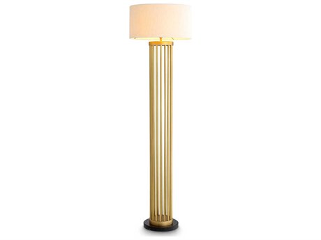 Eichholtz Condo Antique Brass Incl Boucle Shade Floor Lamp