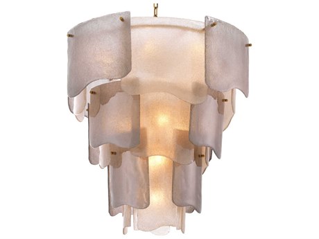 Eichholtz Asinara L Antique Brass Smoke Glass Chandelier
