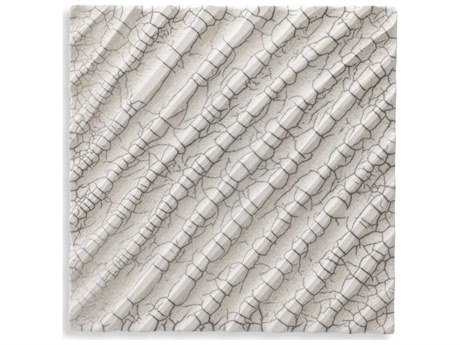 Eichholtz Division Diagonal Raku Ceramic Crackled White Wall Decoration