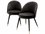Eichholtz Cooper Black Velvet Upholstered Armless Dining Chair Set of 2  EICA113123