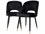 Eichholtz Cliff Black Velvet Upholstered Armless Dining Chair Set of 2  EICA113523