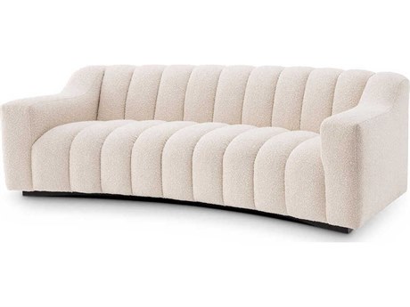 Eichholtz Kelly Boucle Cream Black Base Upholstered Sofa
