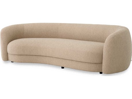Eichholtz Blaine Boucle Sand Black Feet Beige Upholstered Sofa