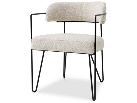 Eichholtz Giuseppe Black Upholstered Arm Dining Chair