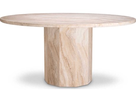 Eichholtz Florence Round Stone Travertine Dining Table