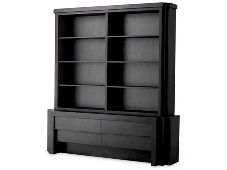 Eichholtz Metropolitan Oak Wood Natural Veneer Display Cabinet