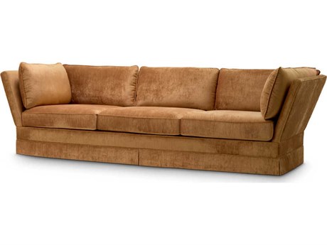 Eichholtz Belvedere Wrey Copper Velvet Brown Upholstered Sofa