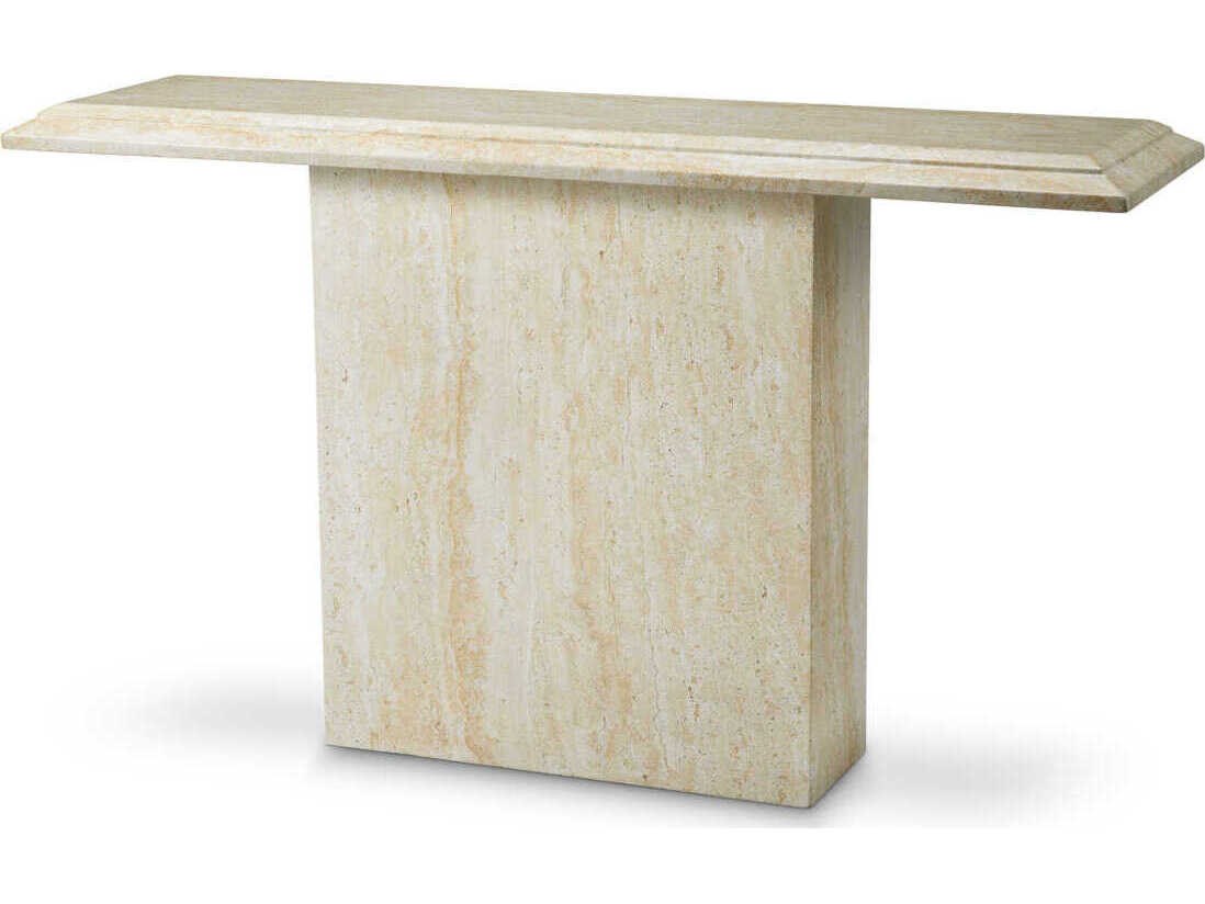 Eichholtz Outdoor Charles Faux Travertine Stone Rectangular Console Table