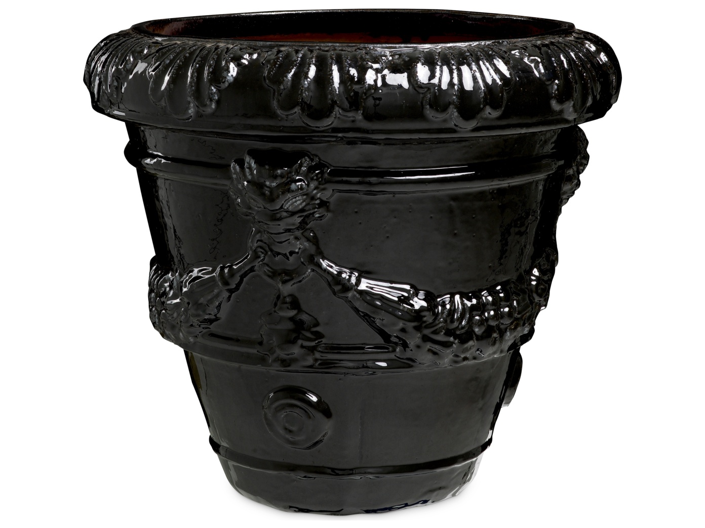 Eichholtz Outdoor Toulon Black Finish Ceramic Planter
