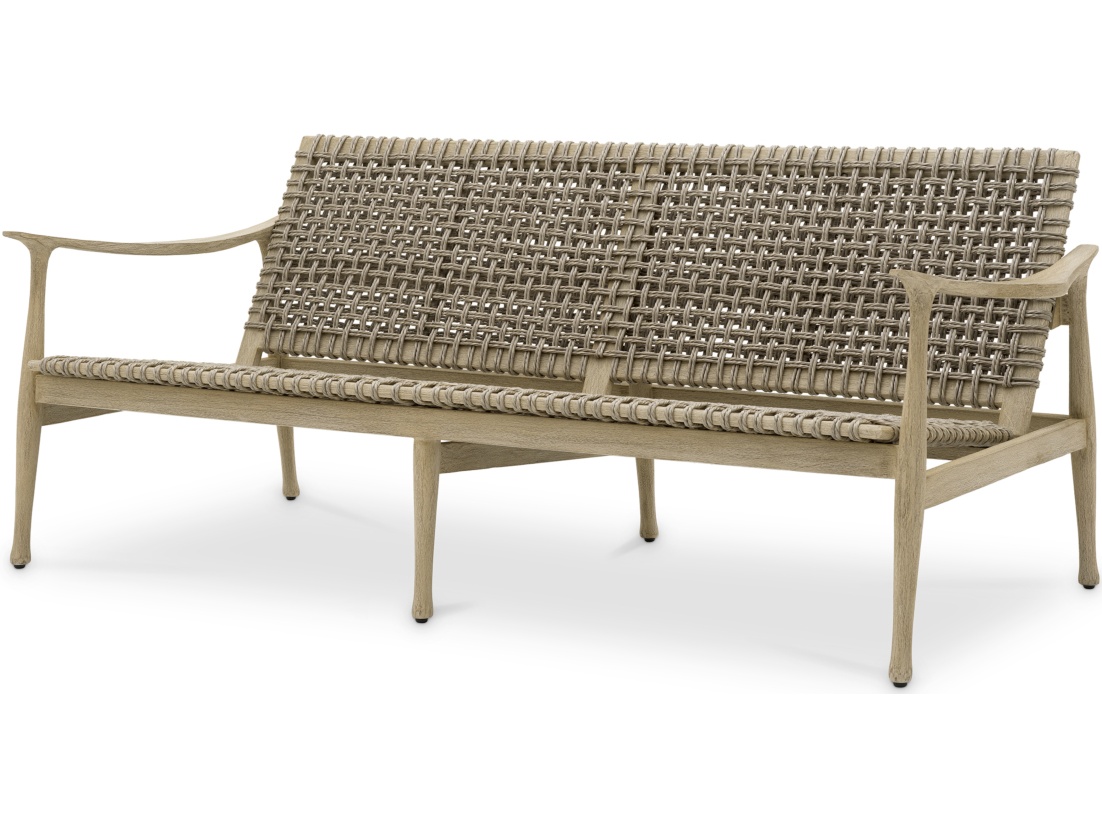 Eichholtz Outdoor Manzo Aged Teak | Greige Rope Sofa